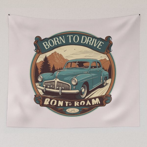 Item preview, Vintage car illustration designed and sold by Retro Reverie.