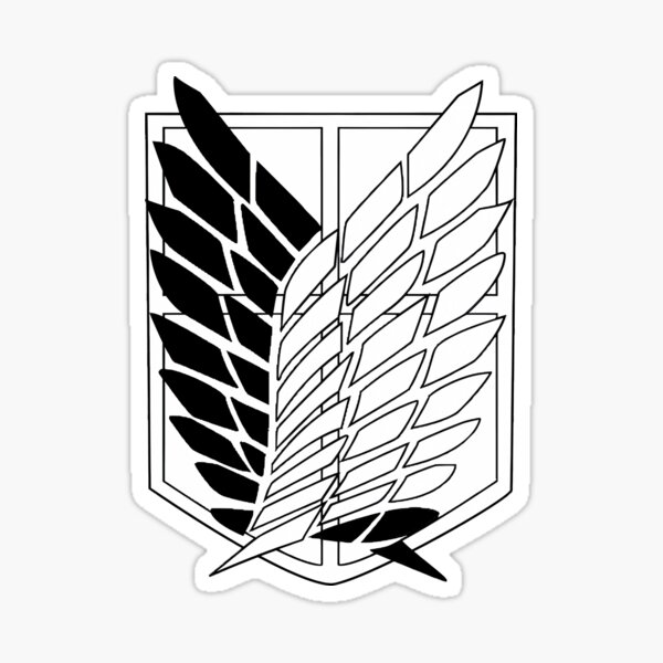 Item preview, Exploration Battalion SnK Black & White Emblem designed and sold by atenyos.