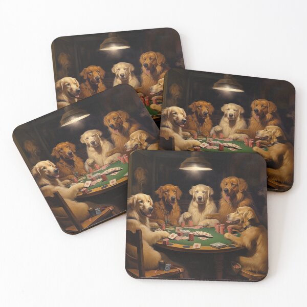 Item preview, golden retrievers playing poker designed and sold by GeauxTigs225.