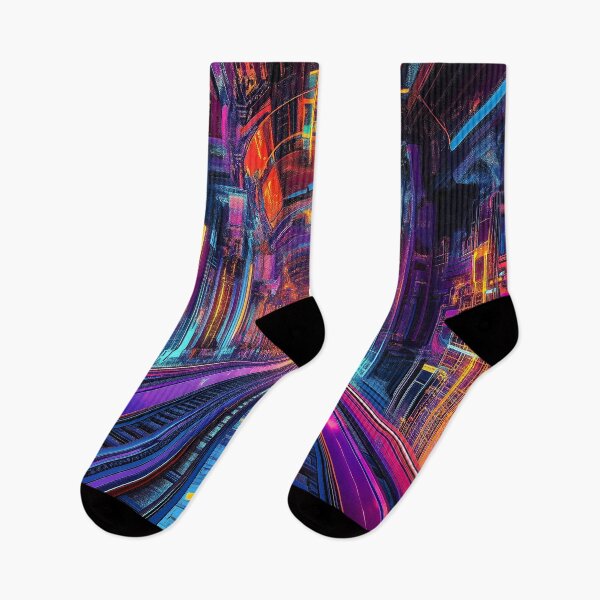 Item preview, Cyberpunk Neon Subway – Futuristic Tunnel Vision designed and sold by SteadyRolling.