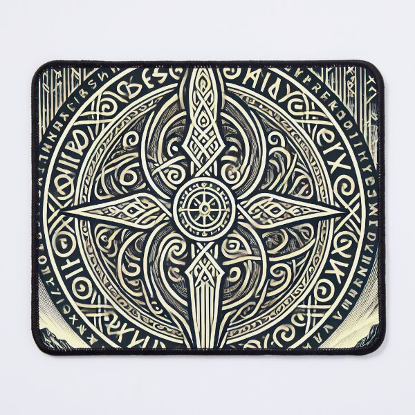 Item preview, Mystical Nordic Compass – Viking Rune Design designed and sold by Chroma Myst.