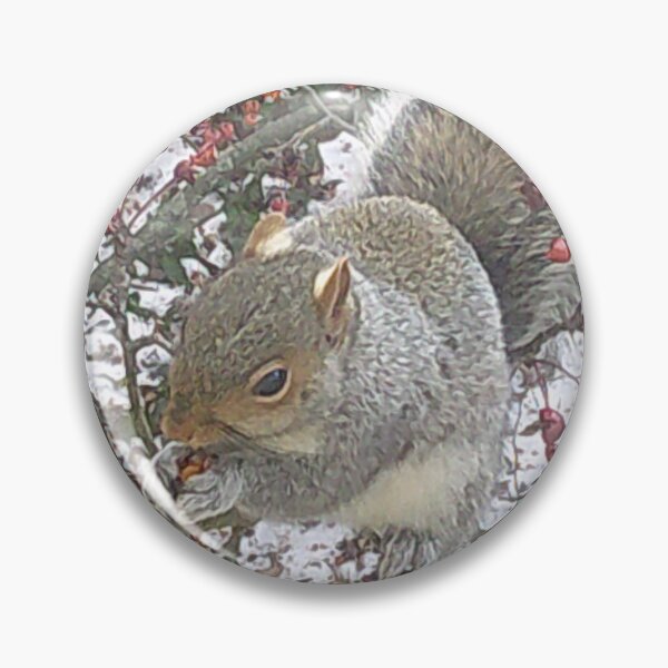 Item preview, Squirrel Munching on Berries on a Snowy Day designed and sold by shopartsyraes.