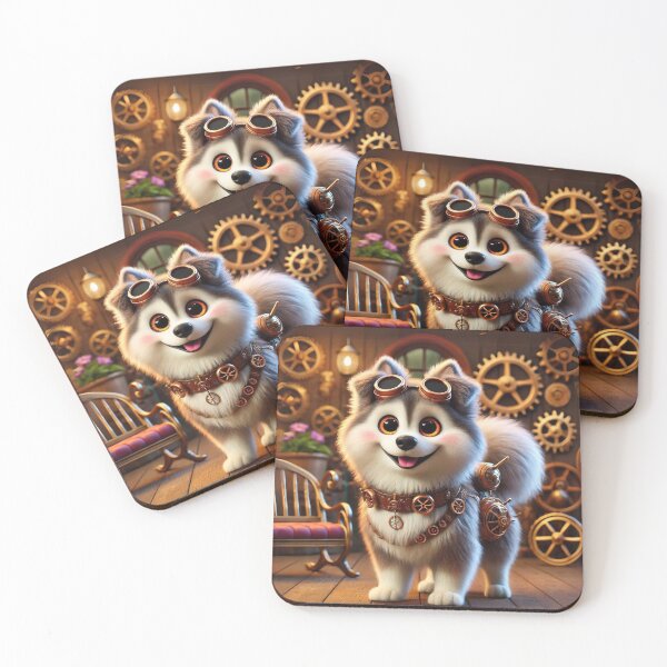 Item preview, Steampunk Siberian Retriever with Clockwork Gears designed and sold by Sillytoe.