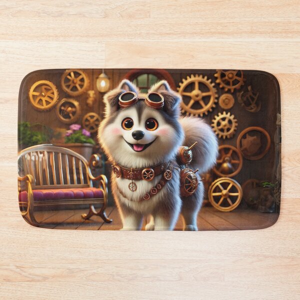 Item preview, Steampunk Siberian Retriever with Clockwork Gears designed and sold by Sillytoe.