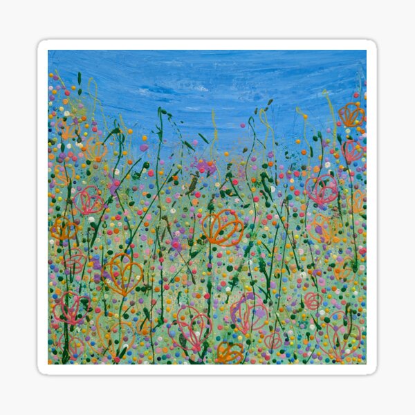 Item preview, Wildflower Confetti, modern floral abstract art designed and sold by NavySloth-Art.