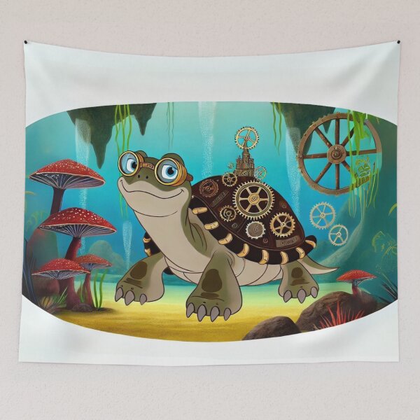 Item preview, Steampunk Snapping Turtle with Gear Shell designed and sold by Sillytoe.
