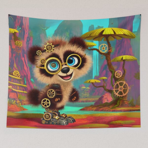 Item preview, Steampunk Spectacled Bear with Cybernetic Gears designed and sold by Sillytoe.