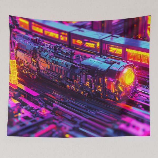 Item preview, Cyberpunk Express – Neon-Fueled Future Train designed and sold by SteadyRolling.