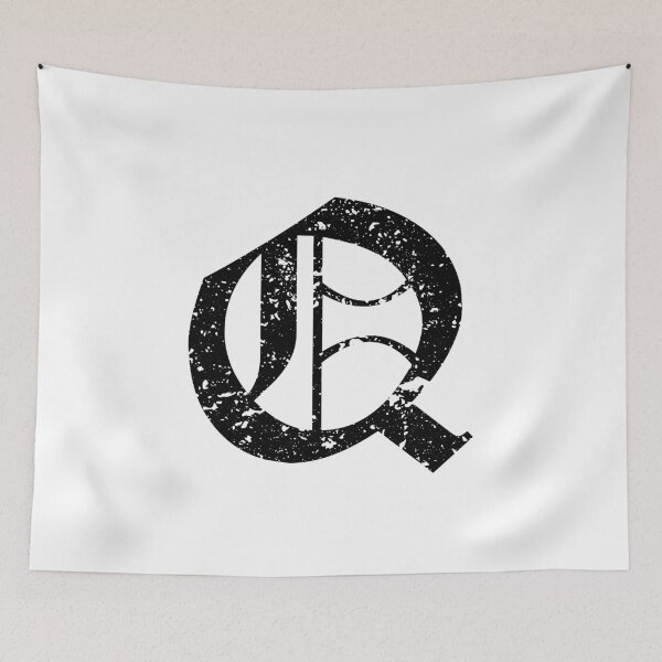 Item preview, Capital Letter Q - Eroded / Distressed Gothic Blackletter Script / Old English Font (Black) designed and sold by STUDIO-72.