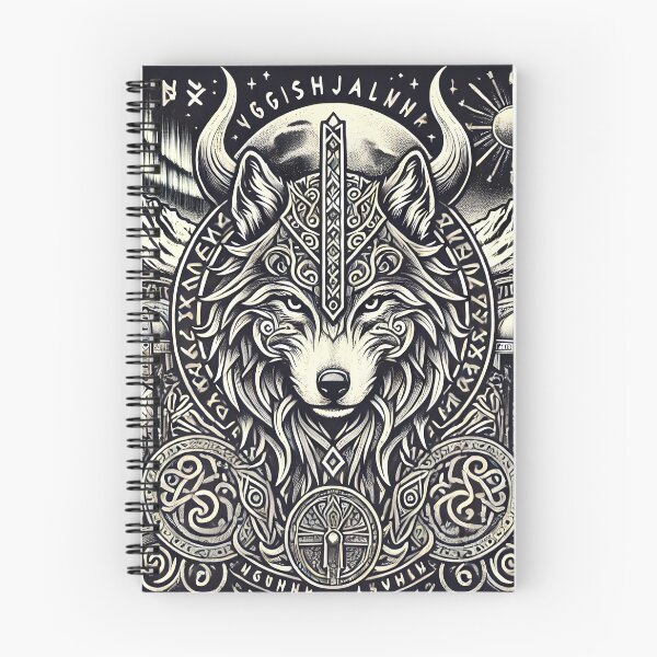 Item preview, Mystical Wolf Guardian – Aegishjalmur Nordic Rune Design designed and sold by Chroma Myst.
