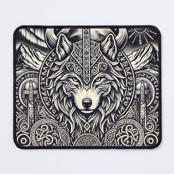 Item preview, Mystical Wolf Guardian – Aegishjalmur Nordic Rune Design designed and sold by Chroma Myst.