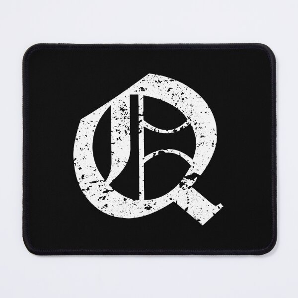 Item preview, Capital Letter Q - Eroded / Distressed Gothic Blackletter Script / Old English Font (White) designed and sold by STUDIO-72.