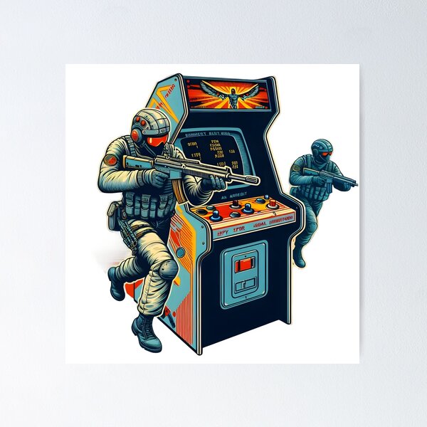 Artikel-Vorschau von Taktische Soldaten aus Retro-Arcade-Automaten – inspiriert von „Contra“, designt und verkauft von The-T-In-Retro.