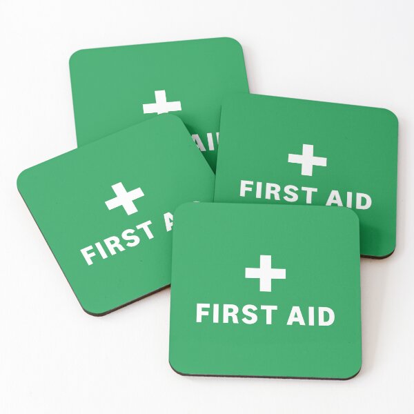 Item preview, First Aid - White text and Cross on Green background designed and sold by SirenSeventyOne.