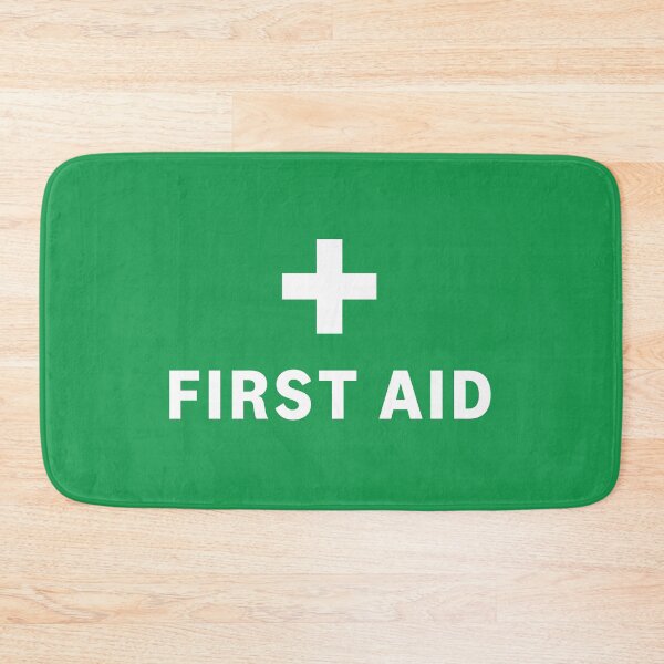 Item preview, First Aid - White text and Cross on Green background designed and sold by SirenSeventyOne.