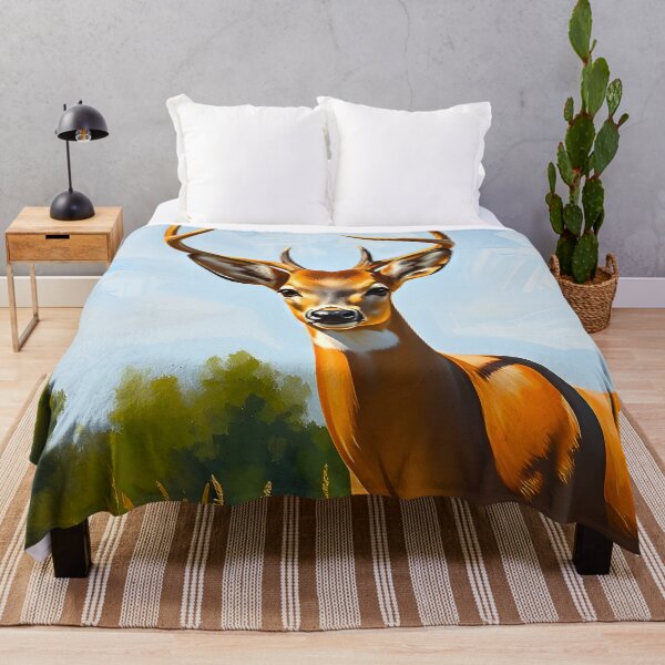 Item preview, Beautiful Deer Portrait Oil Painting Style Forest Animal designed and sold by kakarikihill.