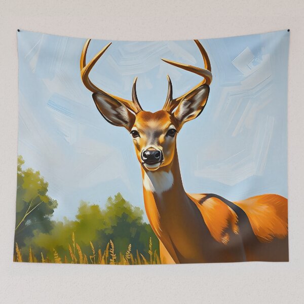 Item preview, Beautiful Deer Portrait Oil Painting Style Forest Animal designed and sold by kakarikihill.