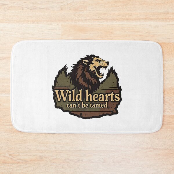 Item preview, Roaring Lion Wolf Silhouette Wild Hearts Can’t Be Tamed Rugged Serif Font Deep Brown Moss Green Golden Yellow Raw Untamed Aesthetic designed and sold by zoughlal.