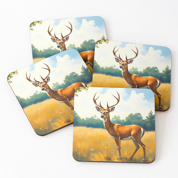 Item preview, Deer Landscape Oil Painting Style Forest Animal designed and sold by kakarikihill.