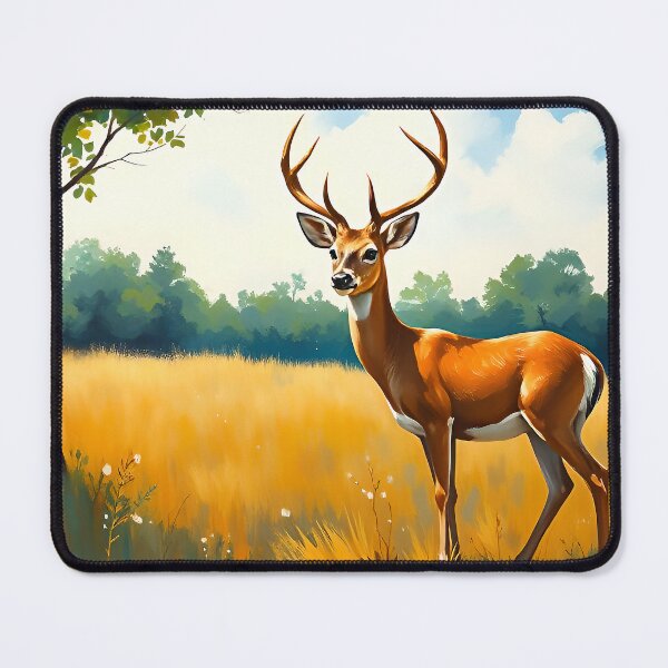 Item preview, Deer Landscape Oil Painting Style Forest Animal designed and sold by kakarikihill.