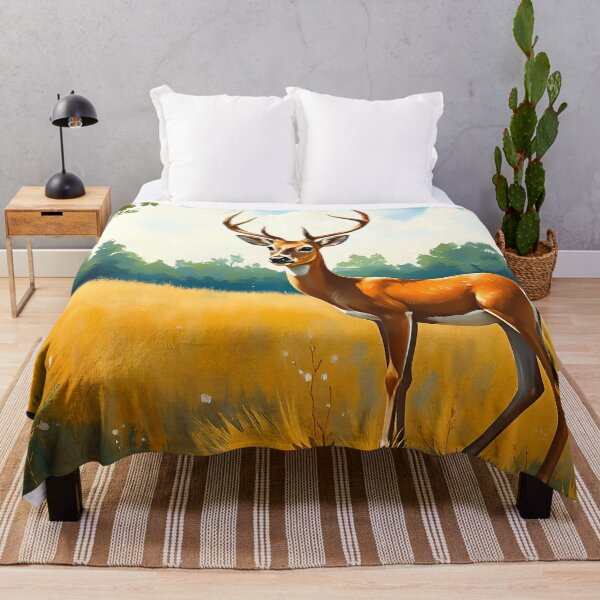 Item preview, Deer Landscape Oil Painting Style Forest Animal designed and sold by kakarikihill.