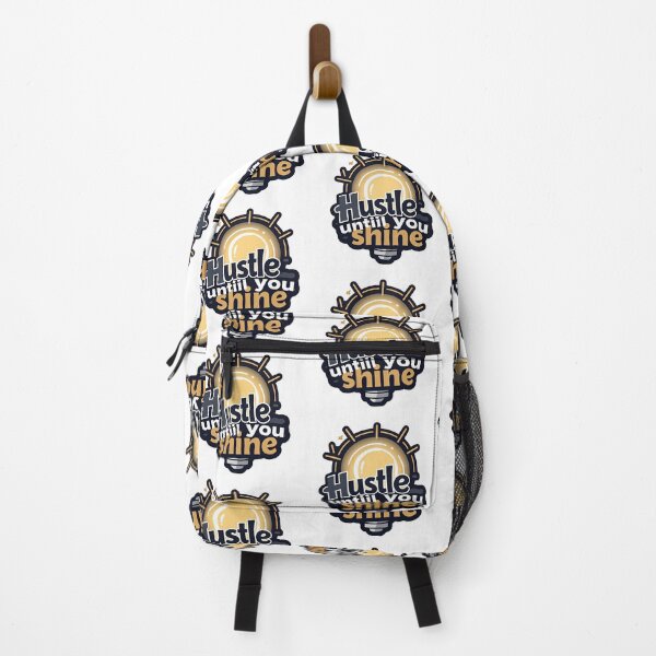 Item preview, Glowing Lightbulb Hustle Until You Shine Sharp Professional Typography Charcoal Gray Navy Blue Gold Polished Ambitious designed and sold by zoughlal.