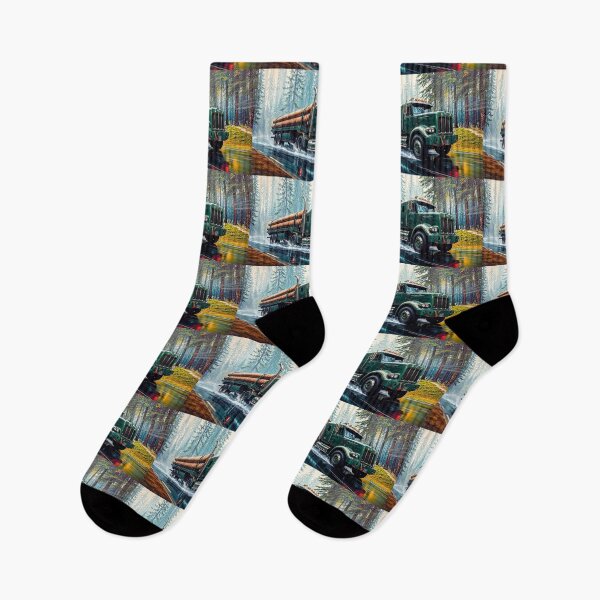 Item preview, Logging Truck and Forest Highway designed and sold by Skye Ryan-Evans.