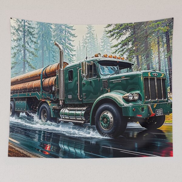 Item preview, Logging Truck and Forest Highway designed and sold by Skye Ryan-Evans.