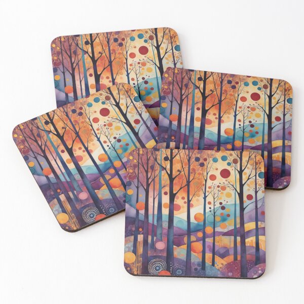Item preview, Vibrant abstract whimsical forest, nature art,  designed and sold by karinasalwaszka.