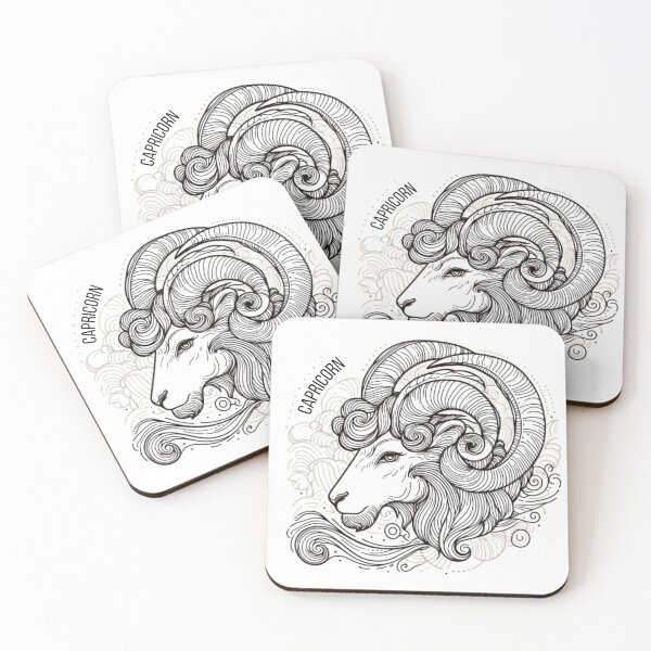 Item preview, Majestic Capricorn Goat Zodiac Line Art designed and sold by The Whimisical Bear.