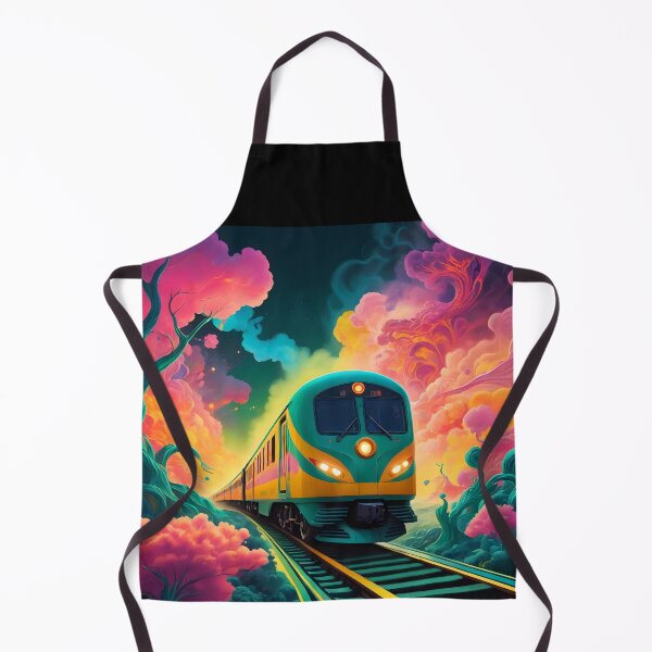 Item preview, Fantasy train through pink trees and clouds designed and sold by EmeraldeaArt.