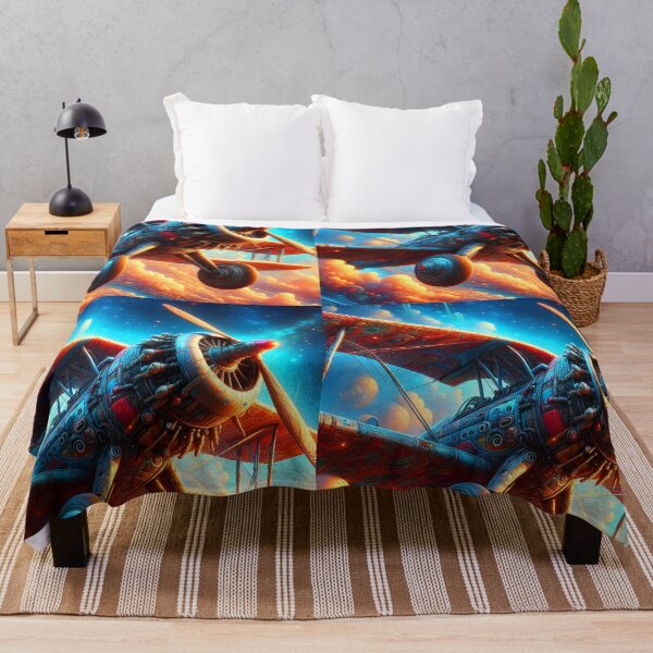 Item preview, Whimsical plane flying through Fantasy clouds designed and sold by EmeraldeaArt.