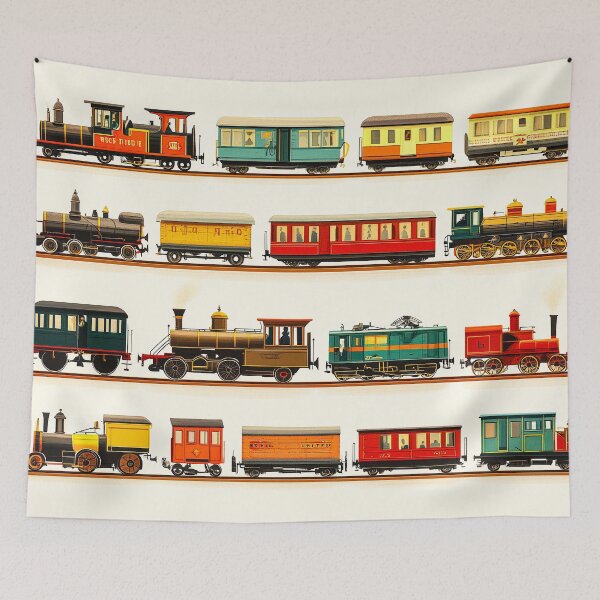 Item preview, Vintage Toy Train Collection – Classic Locomotive Set designed and sold by SteadyRolling.