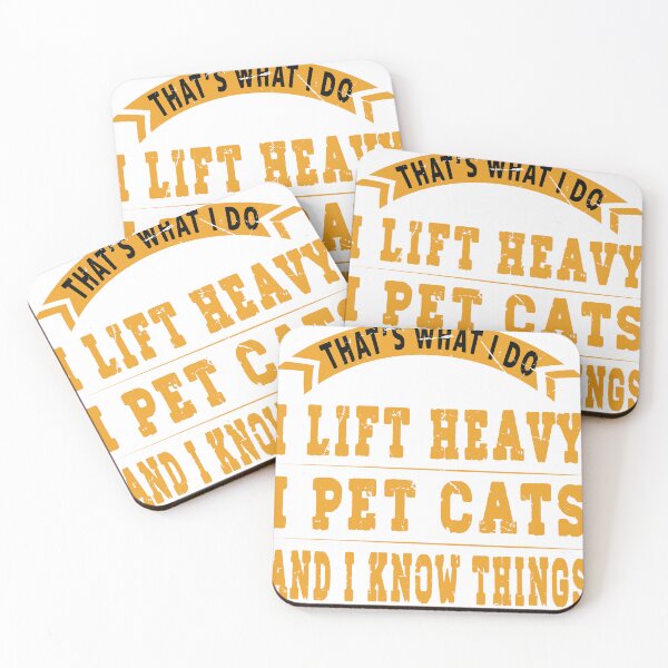Item preview, That's What I Do – I Lift Heavy, Pet Cats, and Know Things: Funny Gym T-Shirt designed and sold by MadeWithFaith.