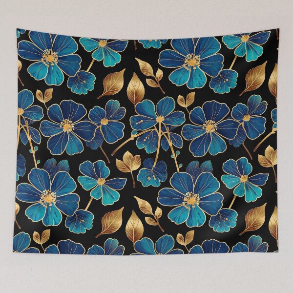 Item preview, Boho Chic Floral Pattern in Indigo, Teal, and Rich Jewel Hues designed and sold by Juliette Ozkalfayan.