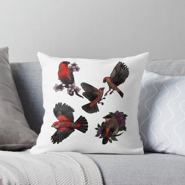 Item preview, Pattern of strawberry finches tattoo style designed and sold by LeahcarsArt.