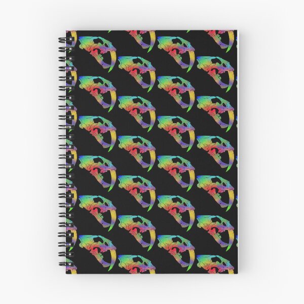 Item preview, Smilodon/Saber Toothed Tiger Skull (Rainbow Watercolour) designed and sold by CKing-Paleo-Art.