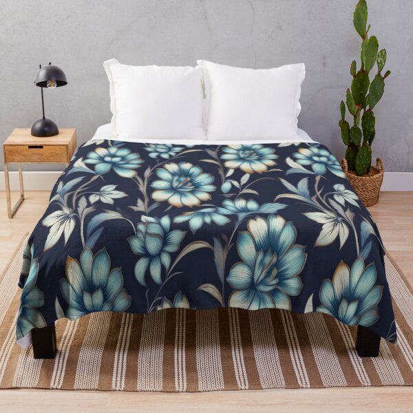 Item preview, Boho Chic Floral Pattern in Indigo, Teal, and Rich Jewel Hues designed and sold by Juliette Ozkalfayan.