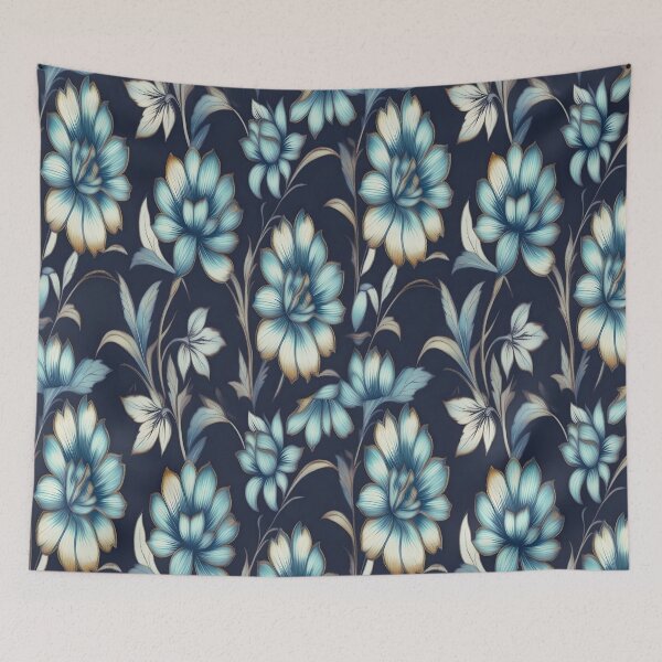 Item preview, Boho Chic Floral Pattern in Indigo, Teal, and Rich Jewel Hues designed and sold by Juliette Ozkalfayan.