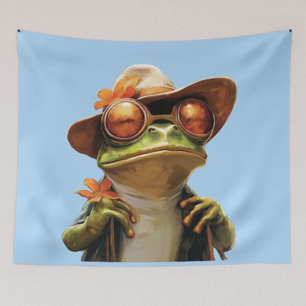 Item preview, Tour Guide Frog with Great Shades in a field gear So Hoppy #3 designed and sold by Vicki Noble Art.