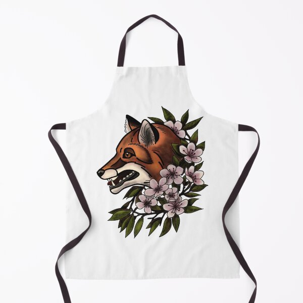 Item preview, Fox with flowers neotrad tattoo style designed and sold by LeahcarsArt.