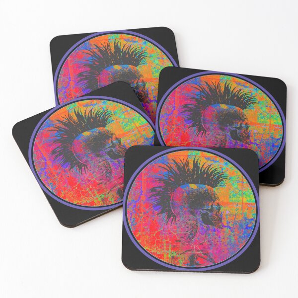 Item preview, Punk Mohawk Skull – Vibrant Grunge Art Project designed and sold by DreamsArtwear.