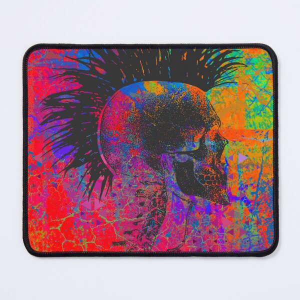 Item preview, Punk Mohawk Skull – Vibrant Grunge Art Project designed and sold by DreamsArtwear.