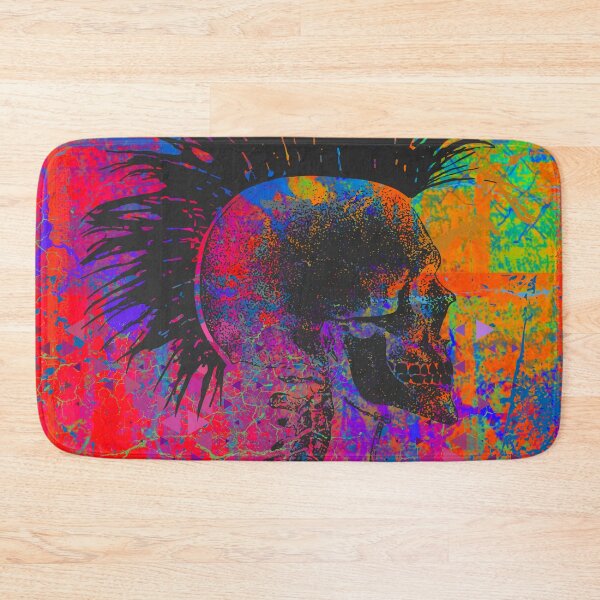 Item preview, Punk Mohawk Skull – Vibrant Grunge Art Project designed and sold by DreamsArtwear.