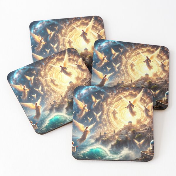 Item preview, Celestial Guardians – Angels Descend Upon Santorini designed and sold by Chroma Myst.