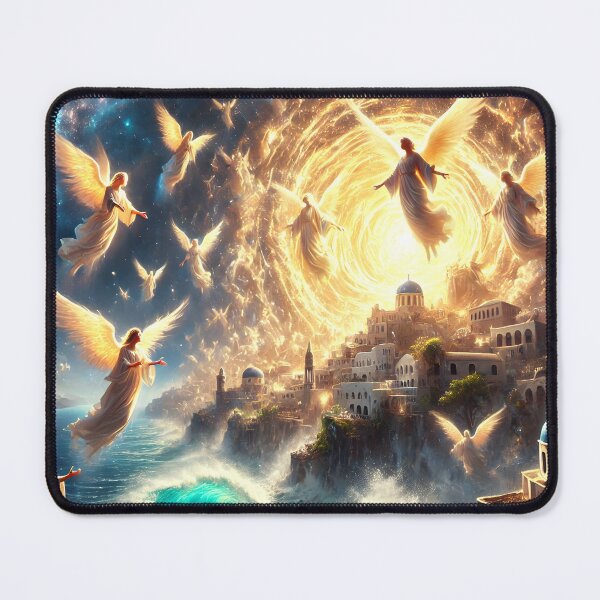 Item preview, Celestial Guardians – Angels Descend Upon Santorini designed and sold by Chroma Myst.