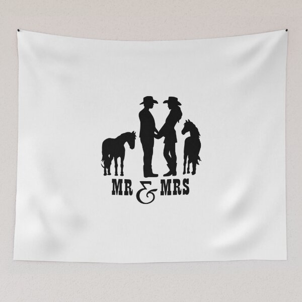 Item preview, Wedding Bachelor Party T Shirt, Wedding T Shirt, Western Cowboy Themed Wedding, Mr. and Mrs., Romantic Couple, Bride and Groom Wedding Gift T-Shirt designed and sold by sixday 7day.
