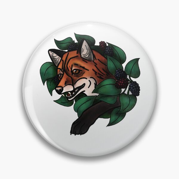 Item preview, Fox with berries neotrad tattoo style designed and sold by LeahcarsArt.