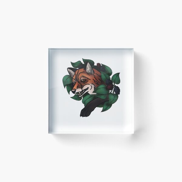 Item preview, Fox with berries neotrad tattoo style designed and sold by LeahcarsArt.