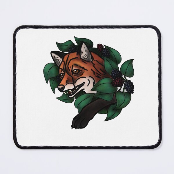 Item preview, Fox with berries neotrad tattoo style designed and sold by LeahcarsArt.
